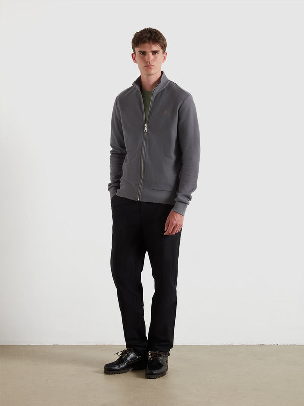 Seaton Zip Through Sweatshirt (Grey Shade) Styled
