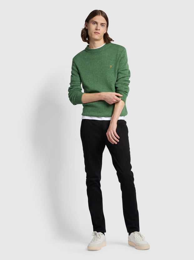 Birchall Slim Fit Crew Neck Sweater In Wreath Green