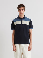 Swanside Panel Polo Shirt (True Navy) Front