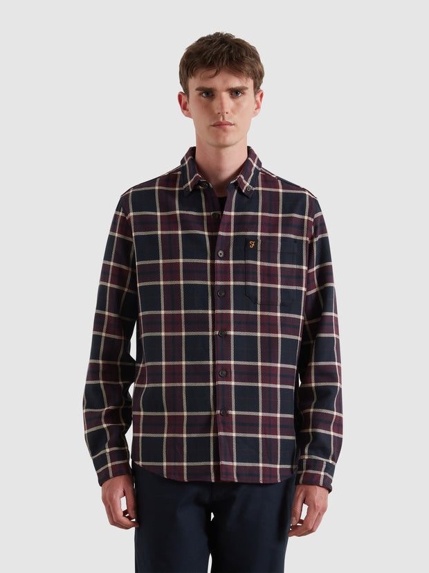 Christian Check Overshirt (Bordeaux) Front