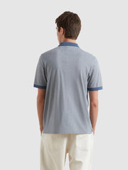 Sefton Jacquard Polo Shirt (River Bed) Back