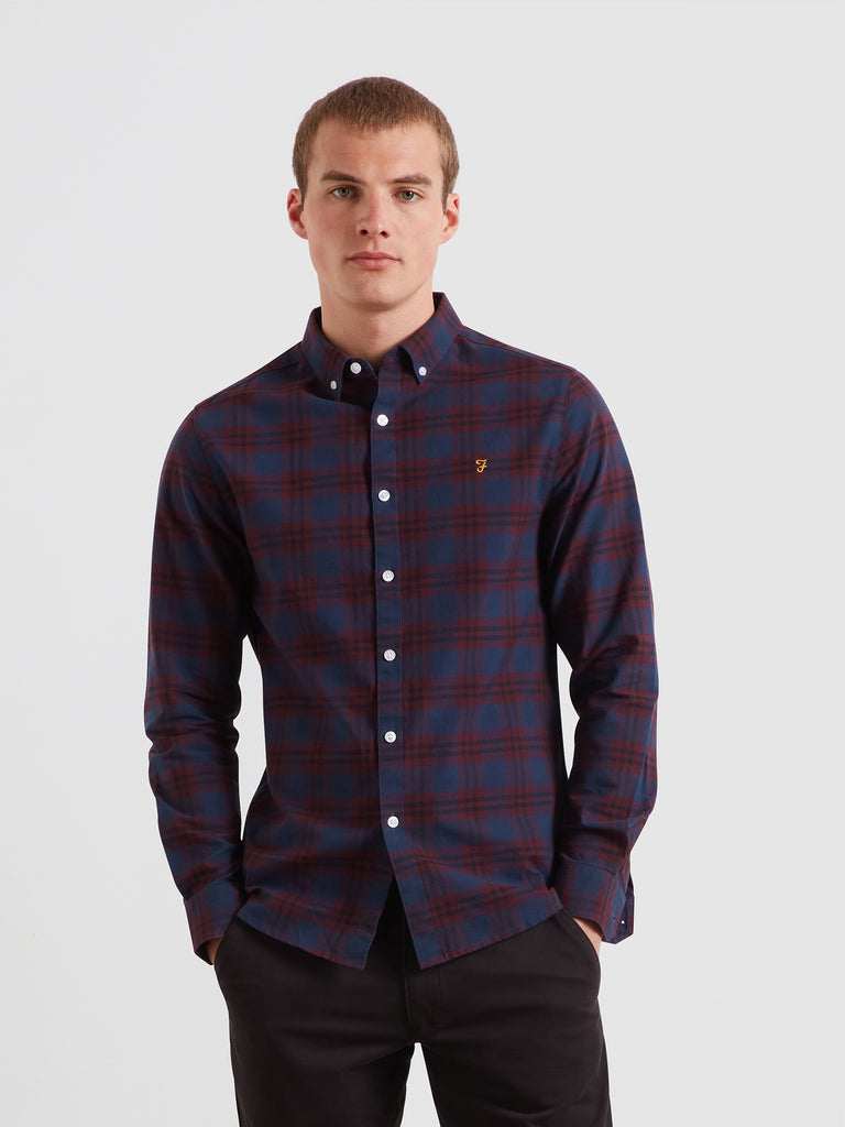Brewer Check Oxford Shirt Bordeaux