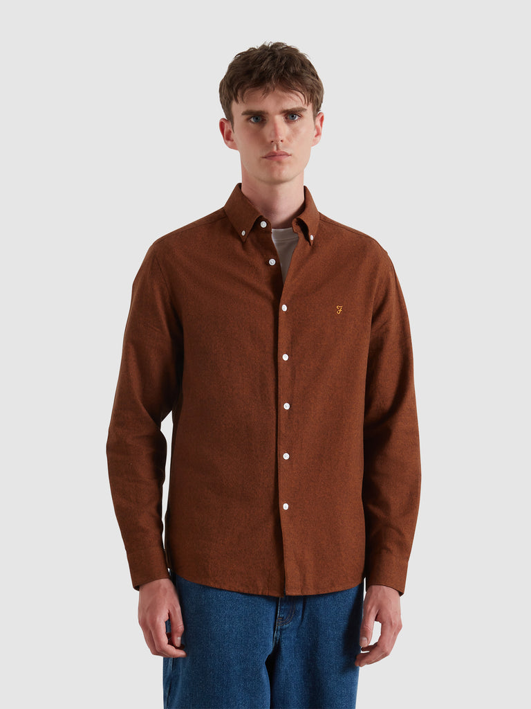 Ali Regular Fit Shirt In Burnt Ochre