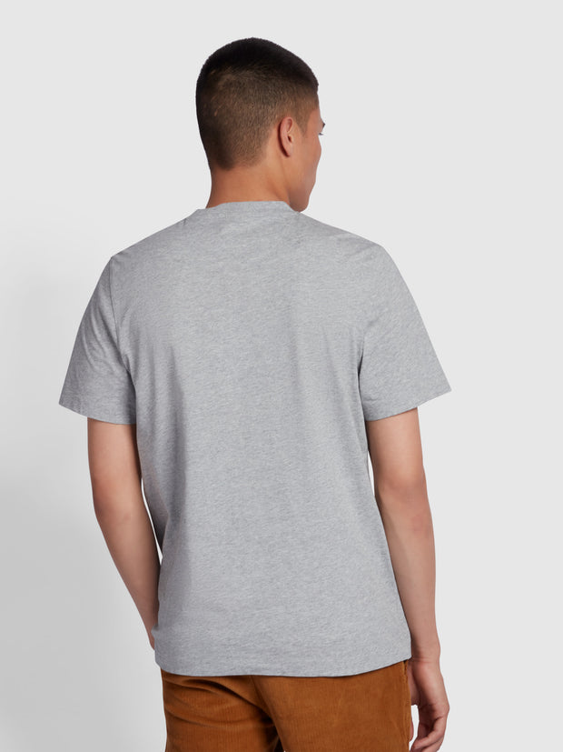 Danny Regular Fit Organic Cotton T-Shirt In Farah Grey Marl
