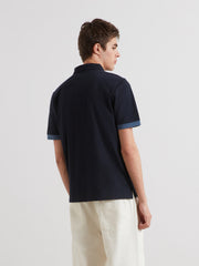 Swanside Panel Polo Shirt (True Navy) Back