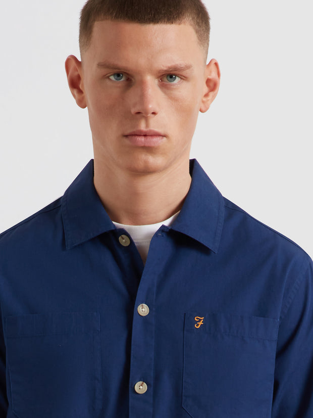 Ramsey Lightweight Overshirt (Midnight Blue) Detail