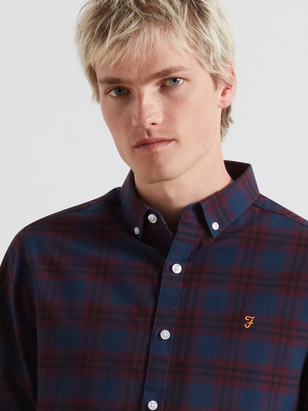 Brewer Check Oxford Shirt (Bordeaux) Detail