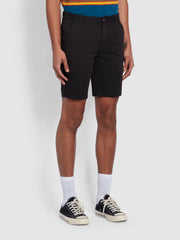 Hawk Regular Fit Organic Cotton Chino Shorts In Black