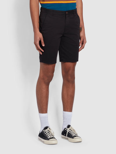 Hawk Regular Fit Organic Cotton Chino Shorts In Black