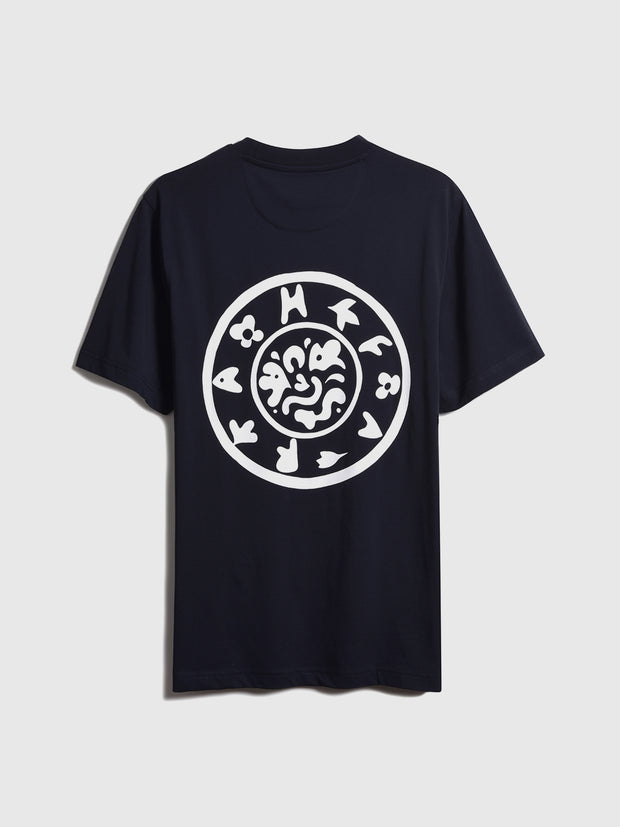 Jeff Regular Fit Graphic Short Sleeve T-Shirt In True Navy