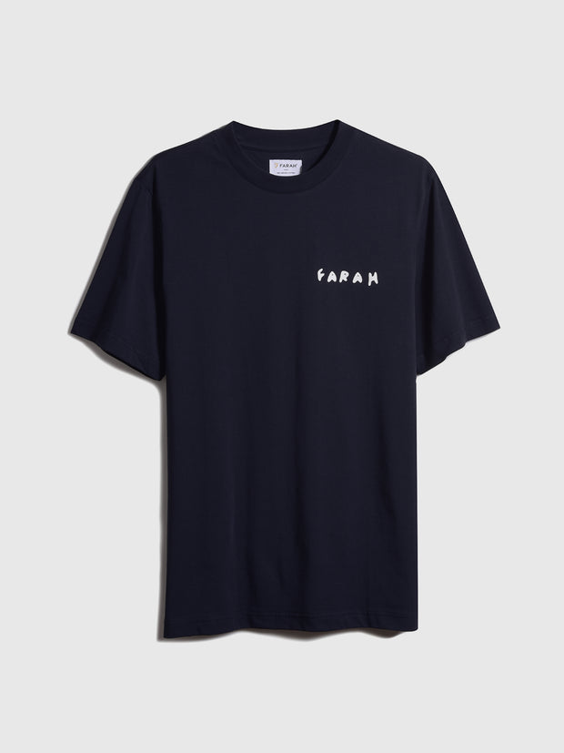 Jeff Regular Fit Graphic Short Sleeve T-Shirt In True Navy