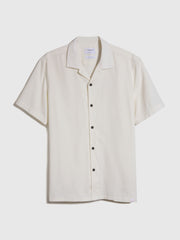 Rincon Relaxed Fit Short Sleeve Revere Overshirt In Ecru