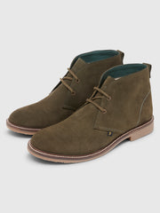 Briggs Suede Leather Desert Boots In Olive