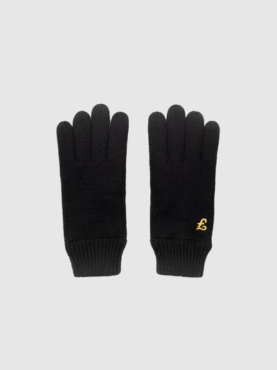Inka Ribbed Cuff Gloves In Black