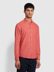 Fontella Slim Fit Corduroy Shirt In Dark Rose