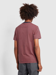 Daytona Regular Fit Striped Organic Cotton T-Shirt In Dark Rose