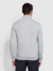 Aintree Modern Fit Quarter Zip Sweater In Light Grey Marl