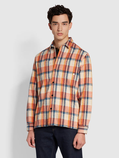 Whistler Relaxed Fit Organic Cotton Check Shirt In Cream