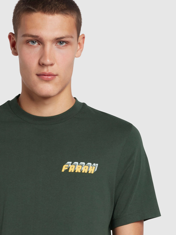 Vere Regular Fit Organic Cotton Graphic T-Shirt In Evergreen