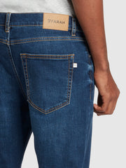 Drake Slim Fit Stretch Jeans In Mid Denim