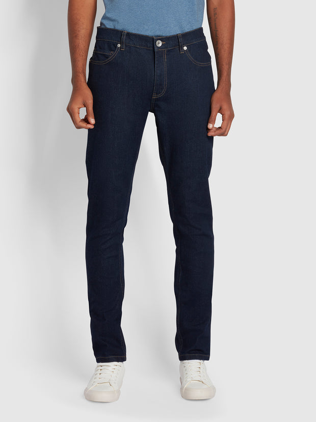 Drake Slim Fit Stretch-Jeans aus Rinse Denim