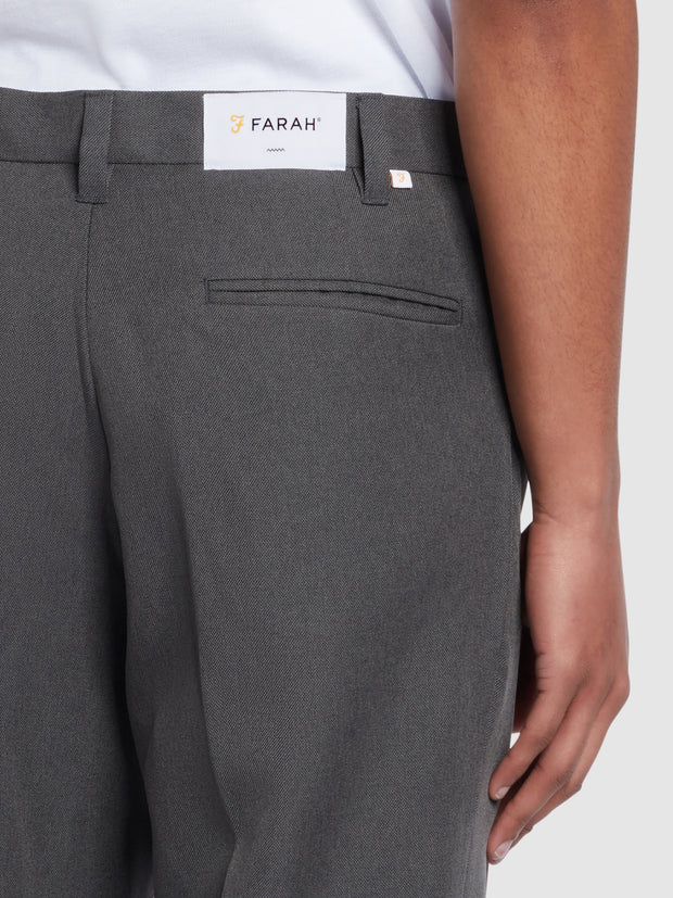 Farah Denby Rigid Hopsack Trousers Slate Grey