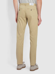 Elm Regular Fit Organic Cotton Twill Chinos In Light Sand