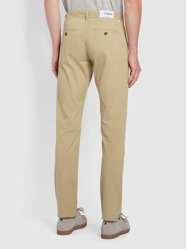 Elm Regular Fit Organic Cotton Twill Chinos In Light Sand