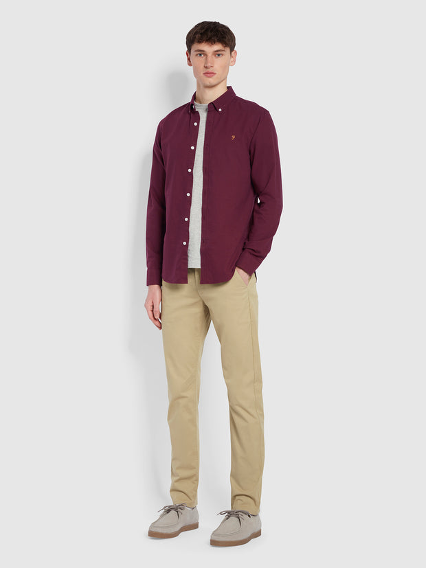Elm Regular Fit Organic Cotton Twill Chinos In Light Sand