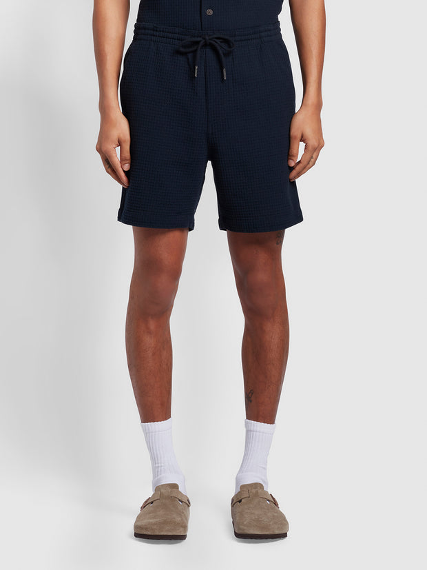 Redwald Regular Fit Texture Shorts In True Navy