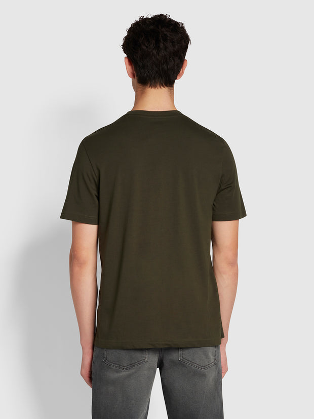 Alexander Regular Fit Organic Cotton Circular T-Shirt In Evergreen