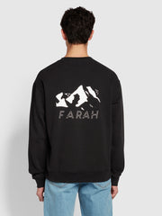 Zermatt Relaxed Fit Organic Cotton Crew Neck Sweatshirt In Black