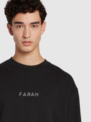 Zermatt Relaxed Fit Organic Cotton Crew Neck Sweatshirt In Black