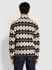 Vail Regular Fit All Over Print Fleece Sweatshirt In True Navy