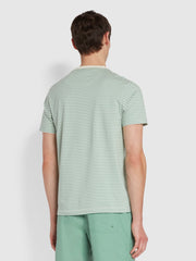 Daytona T-Shirt ajustée à rayure en coton biologique - Jade Green
