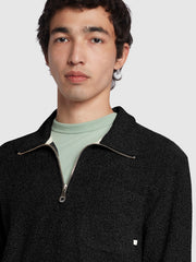 Shepton Regular Fit Quarter Zip Sweatshirt In Black