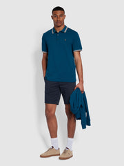 Alvin Regular Fit Tipped Collar Polo Shirt In Sailor Blue