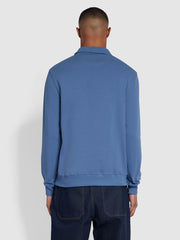 Castell Regular Fit Quarter Zip Sweatshirt In Caribbean Blue