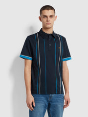 Stoneridge Gestreiftes Poloshirt in True Navy