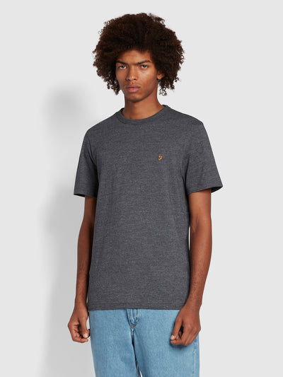 Danny Schmal geschnittenes T-Shirt aus Bio-Baumwolle in Farah-Grau meliert