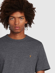 Danny Slim Fit Organic Cotton T-Shirt In Farah Grey Marl