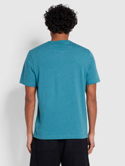 Danny Regular Fit Short Sleeve T-Shirt In Petrol Blue Marl
