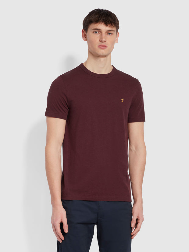 Danny Slim Fit Organic Cotton T-Shirt In Farah Red Marl