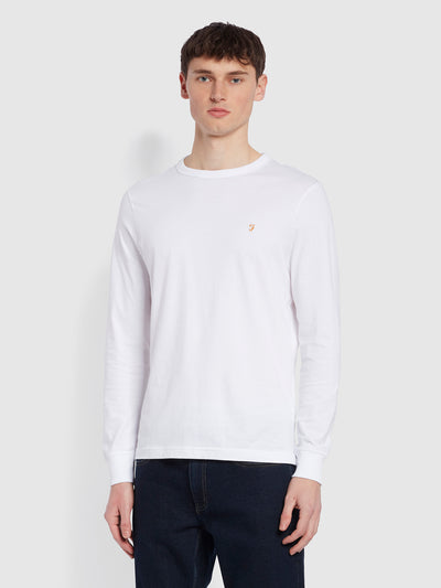 Worthington Slim Fit Long Sleeve Organic Cotton T-Shirt In White