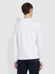 Worthington Schmal geschnittenes, langärmliges Bio-Baumwoll-T-Shirt in Weiß
