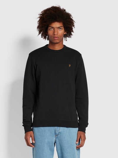 Tim Organic Cotton Crew Neck Sweatshirt In Black