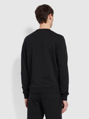Tim Tall Fit Organic Cotton Crew Neck Sweatshirt In Black