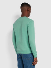 Tim Bio-Baumwoll-Sweatshirt mit Rundhalsausschnitt in Jadegrün