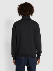 Jim Sweatshirt aus Bio-Baumwolle mit Viertelreißverschluss in Schwarz