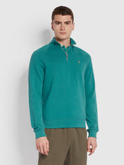 Jim Slim Fit Quarter Zip Sweatshirt In Mallard Green